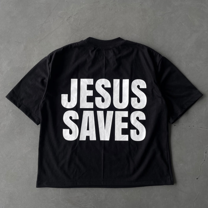 Jesus Saves Boxy Crop Tee