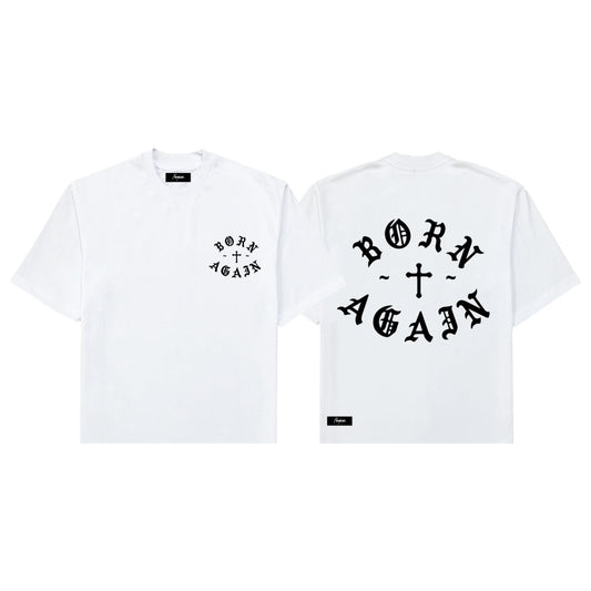 Born Again Boxy Crop Tee White