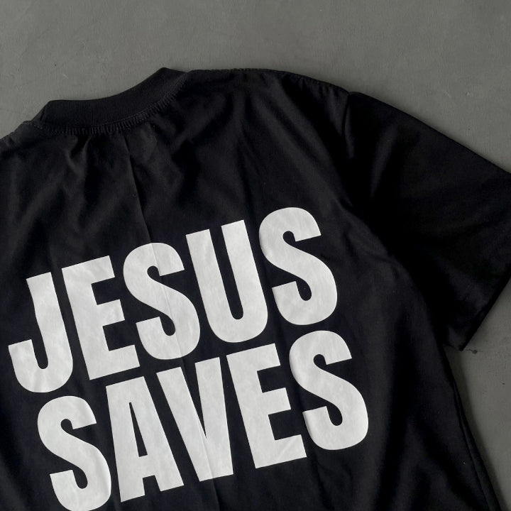 Jesus Saves Boxy Crop Tee