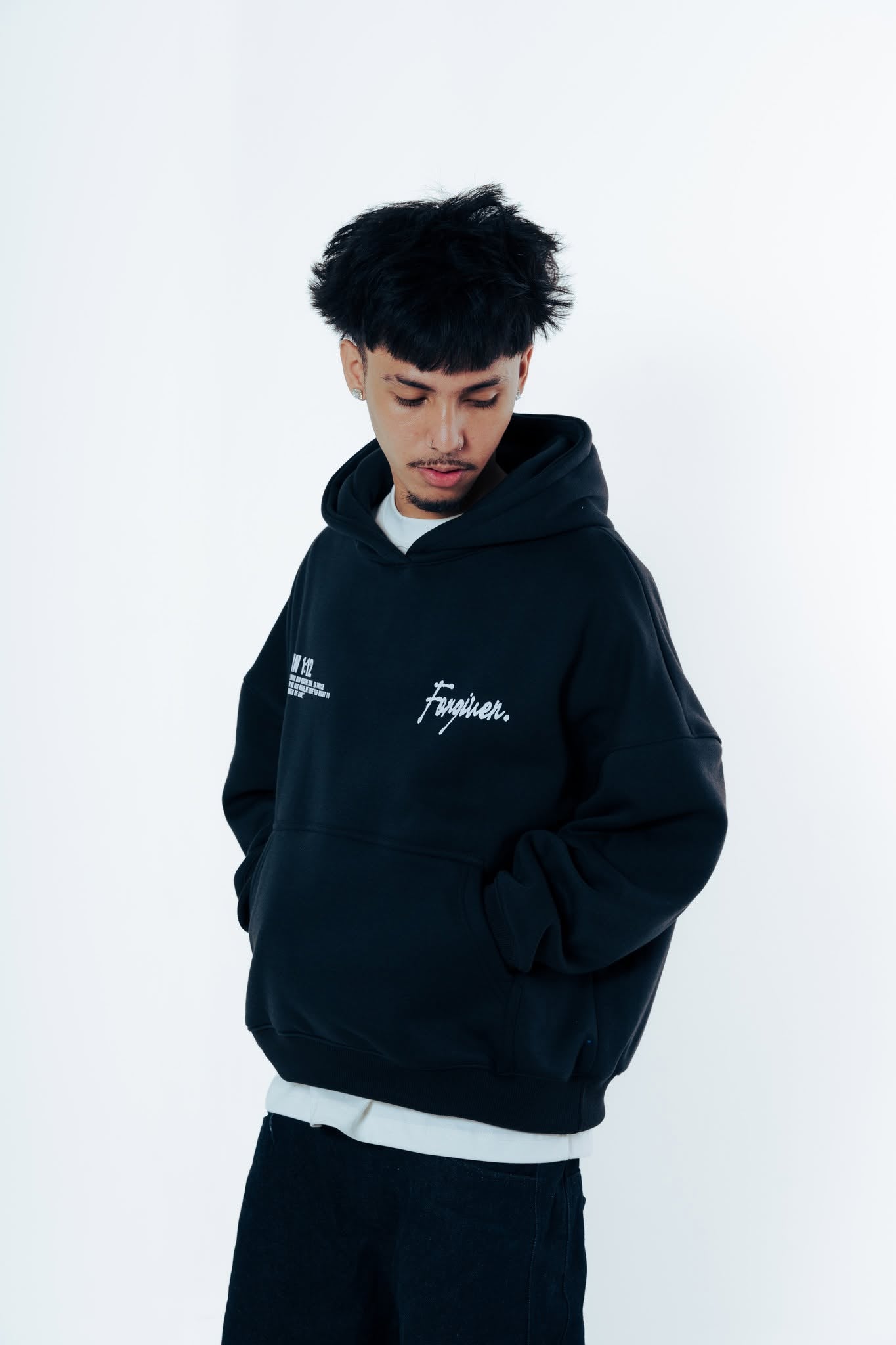 Child Boxy Crop Hoodie Black