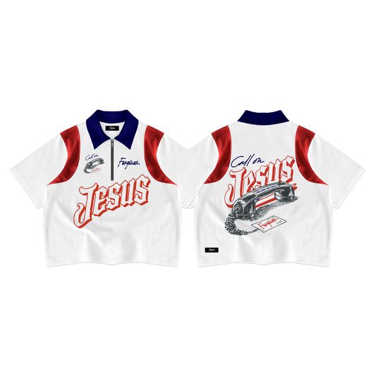 Call On Zip Polo Boxy Crop