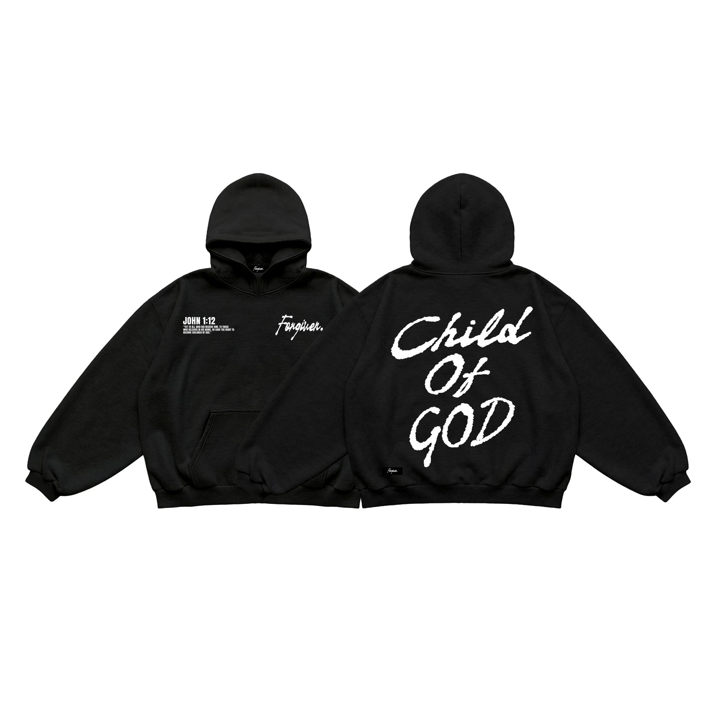 Child Boxy Crop Hoodie Black