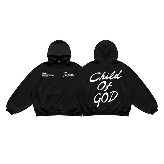 Child Boxy Crop Hoodie Black