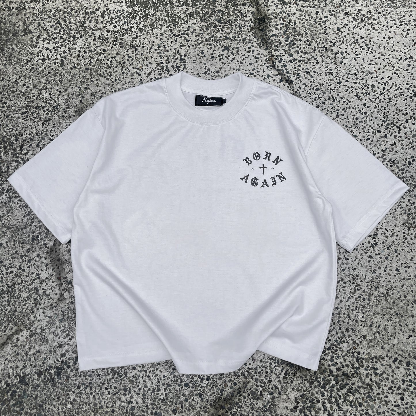 Born Again Boxy Crop Tee White