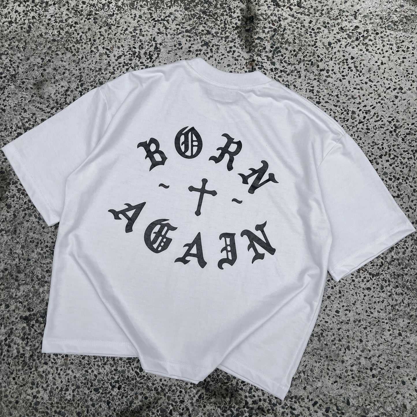 Born Again Boxy Crop Tee White