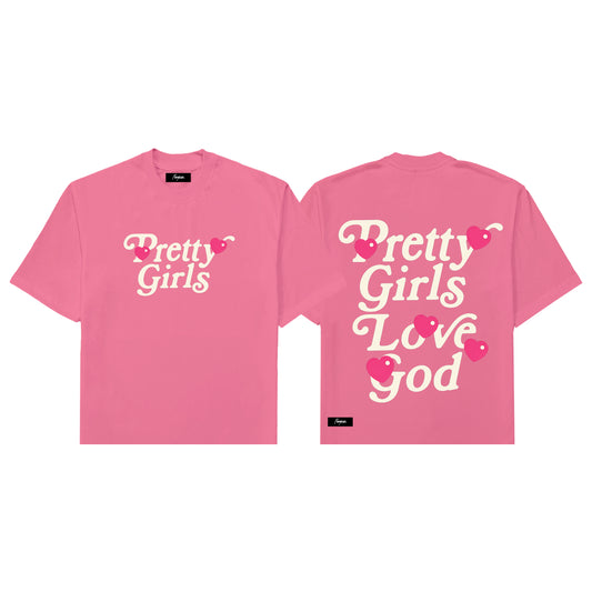 Pretty Girls  Puff Print Boxy Crop Tee