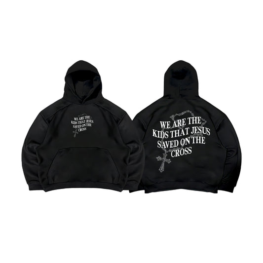 The Kids Puff Print Boxy Crop Hoodie